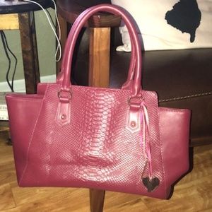 Women's Handbags- Cuore & Pelle - Maroon Satchel